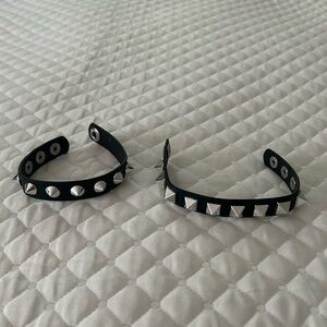 Black Studded Bracelet Set